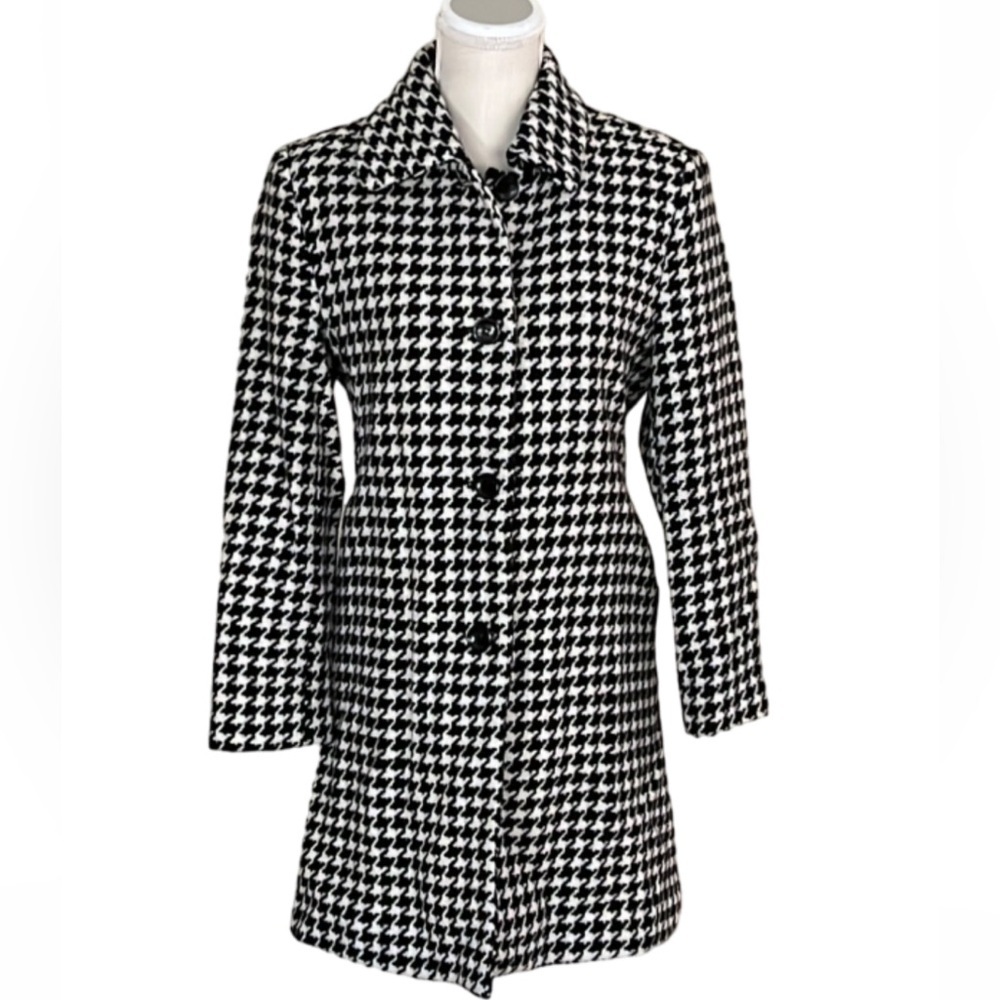 CHADWICKS Wool Blend Houndstooth Coat - 4P